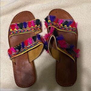Colorful Fringe Sandals